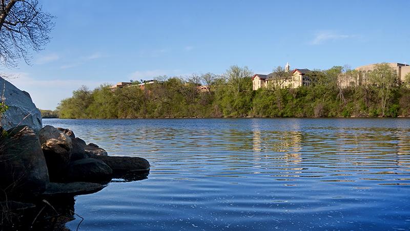 Campus on river bank